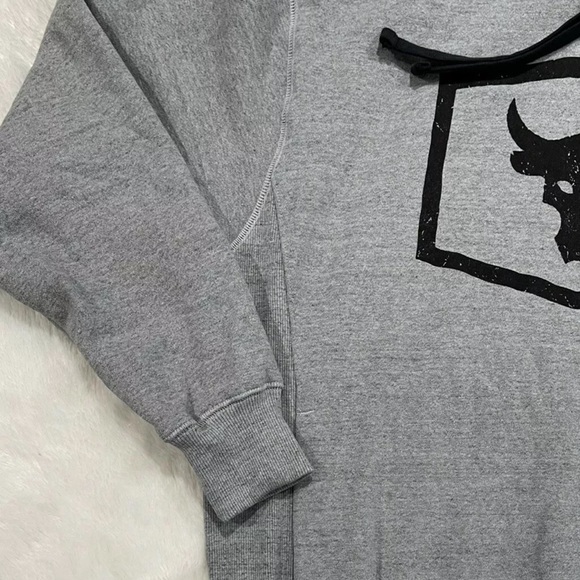 Under Armour Project Rock Warm-Up Hoodie Sweatshirt Pullover Gray - Picture 9 of 10